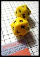 Dice : Dice - 20D - Yellow with Symbols - RPG4Life - Ebay Feb 2011